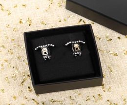 2022 Top quality charm Stud earring with black resin part and nature shell beads for women wedding Jewellery gift have box stamp PS71241967