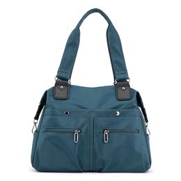Bags Women's Handbag Solid Simple Designer Tote Bag Large Capacity Waterproof Multi Pocket Nylon Shoulder Bag Mommy Travel Diaper Bag