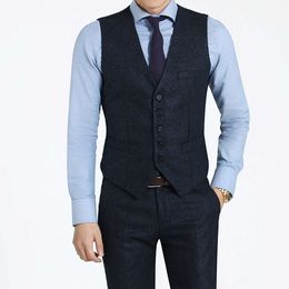 V-neck Suit 2021 Fashion Slim Sleeveless Men's Business Wedding Vest Clothing Men