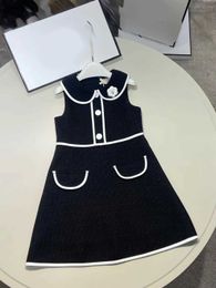 New girl dress Pearl flower decoration baby dresses Size 110-160 child skirt Sleeveless design toddler frock Dec20