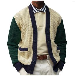 Men's Jackets For Men Autumn Winter Long Sleeve Lapel Single Breasted Sweater Slim Cardigan Coat Casual Top Streetwear