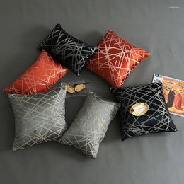 Pillow Luxury Dense Weave Cover Jacquard Abstract Stripes Texture Sofa Decor Pillows Case Chair Smooth Polyester Lumbar