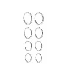 Hoop Earrings Huggie Mysream 4 Pairs Set For Men Women Argent Gold Rose And Black Colours 10mm 12mm 14mm 16mm4822687