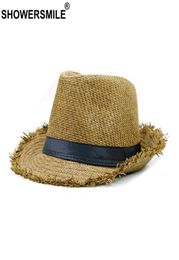 SHOWER Brand Khaki Straw Hat Men Panama Caps Summer Style Sun Hat Beach Holiday Classic Male Hats and Caps Mens Trilby Hats T2007201271633