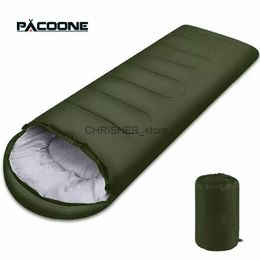 Sleeping Bags PACOONE Camping Sleeping Bag Lightweight 4 Season Warm Envelope Backpacking Outdoor Mummy Cotton Winter Sleeping BagL231226