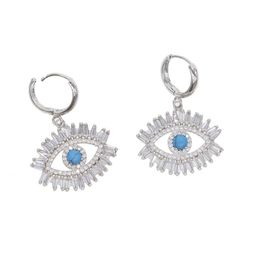 turkish evil eye dangle earring for women lady lucky design jewelry paved cz turquoise stone high quality fashion jewelry9593142