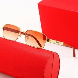 designer sunglasses fashion Men Women gold and silver full frame round wood Metal rectangle Optical Frame grey brown transparent L2672