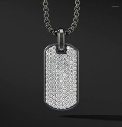 Chains Pave CZ Army Pendant Men Necklace Fashion Stainless Steel Box Chain Ncklace For Jewerly Gift3842676