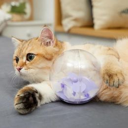 Toys Pet Automatic Tumbler With Butterfly Electric Plastic Ball Interactive Cat Teaser Toy T200720