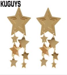 Star Tassel Dangle Earrings for Women Trendy Golden Mirror Acrylic Accessories Fashion Jewelry7551476