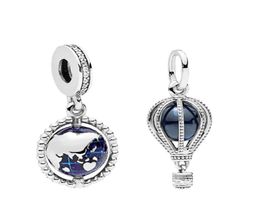 popular high quality 925 sterling silver blue enamel globe charm for original p womens bracelet necklace diy Jewellery fashion5889660