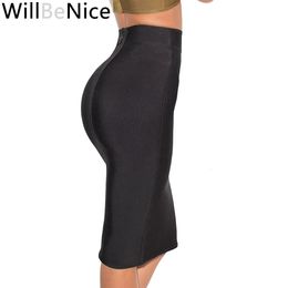 Willbenice Sexy Pink Black Knee Length Bandage Wholesale Womens Bodycon Bandage Pencil Skirts Celebrity Party Skirts 231226