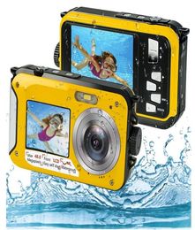 Underwater Camera 27K 48MP Waterproof Digital Cameras 10FT HD Video Selfie Dual Screen 16X Waterproof7440503