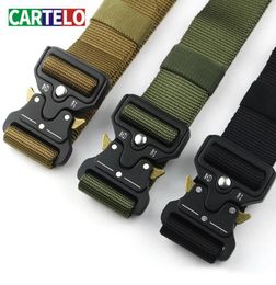 CARTELO Mens Brand Military Tactical Belt Specially designed for the militarys metal buckle adjustable belt 8512816