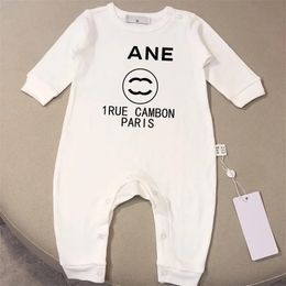 Rompers Newborn Baby Rompers Luxury Designer Clothes C Printed Kids Clothing New Born Girls And Boys Jumpsuit ONeck Babies Romper black w