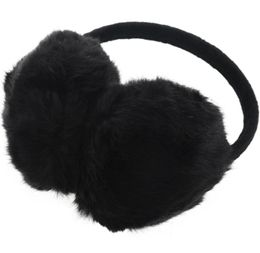Berets Lady Woman Headband Black Faux Fur Winter Ear Cover Earmuffs5517092