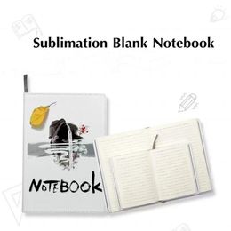 Paper Products Sublimation Blanks Notepads A4 A5 A6 White Journal Notebooks Pu Leather Ered Heat Transfer Printing Note Books With Inn Otnn1