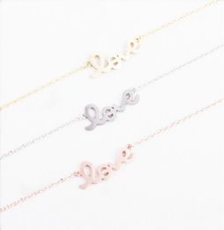 Fashion shapes of letters Goldcolor LOVE plated Necklace Pendant Necklace for women gift Whole9641145