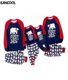 Bear Print Christmas Pyjamas Father Mother Kids Clothes TopPants Family Matching Outfit 2021 Xmas Sleepwear Sets Baby Romper H1016345917