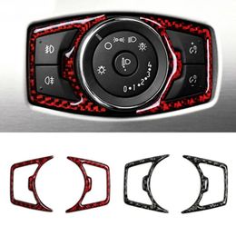 Stickers For Ford Mustang Car Styling Carbon Fibre Headlight Switch Buttons Trim Stickers Car Accessories 20152020 Interior Decoration