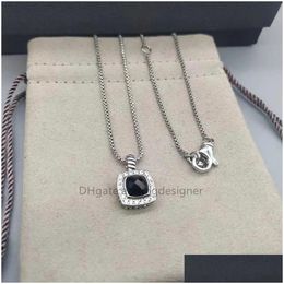 Chokers Box Chain Designer Luxury Necklaces Dy 18K Gold Plated 925 Sterling Sier Square Fl Diamond Fashion Design Label Necklace Coupl Dhoua