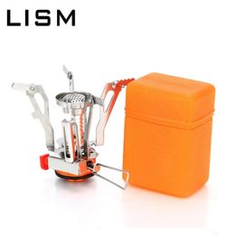 Mini Gas Stove Portable Folding Backpacking Pocket Stove Outdoor Picnic Hiking Tourist Cooking Furnace Camping Equipment 231225