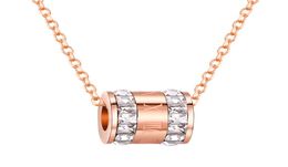 Personality double row crystal Roman numerals pendant high quality ladies rose gold necklace Jewelry Gifts 3GX14352802687