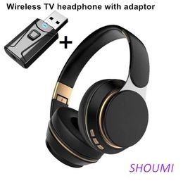 Earphones Wireless TV Headphones Bluetooth 5.0 USB Adaptor Stereo Headset Foldable Helmet Earbuds with Mic for Samsung Xiaomi TV PC Music