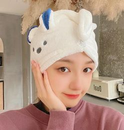 Towel Lovely Rabbits Ears Drying Hair Cap Bathroom Quickly Dry Microfiber Women Shower Hat Bath Towels Adults Terry Home