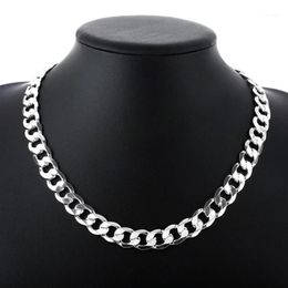 Chains Special Offer 925 Sterling Silver Necklace For Men Classic 12MM Chain 18-30 Inches Fine Fashion Brand Jewellery Party Wedding226k