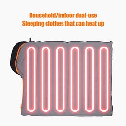 Winter Emergency Sleeping Bag Type-C 5V Electric Heated Cushion 3-Level Temperature Portable for Travel Hiking for Backpacking 231225