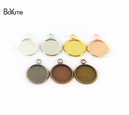 BoYuTe 50 PiecesLot Fit 12MM Cameo Cabochon Base Setting Pendant Blank Bezel Tray Diy Jewellery Accessories5318677