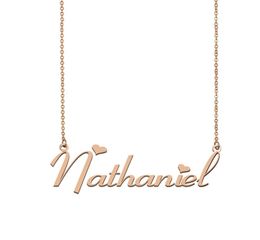 Nathaniel Name Necklace Custom Nameplate Pendant for Women Girls Birthday Gift Kids Friends Jewellery 18k Gold Plated Stainless9827316