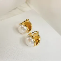 Stud Earrings Double Pearl Hemispherical High-Class Sense Of Refined 2023 Studs Female Temperament