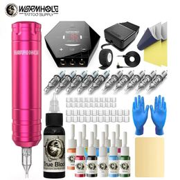Machine Profession Tattoo Hine Pen Tattoo Kit Power Supply Rotary Pen with Needles Tools for Permanent Makeup Hine Tattoo Artist