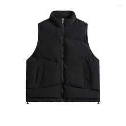 Women's Vests Autumn Winter Solid Colour Stand Collar Cotton Coat Men And Women Thickened Warm Casual Couple Sleeveless Work Vest Jacket