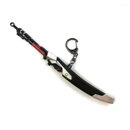 Keychains Bsarai OW Young Oni Blackwatch Sentai Bedouin Genji 17cm/6.7" Sword Toy Model Key Chain Ring