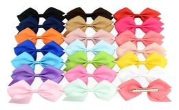 4quot Girls Solid Grosgrain Ribbon Hair Bow Clips Ribbon Hairbow With Clips 60pcsLot Fashion Kids Headwear Hair Accessories 20 6252836