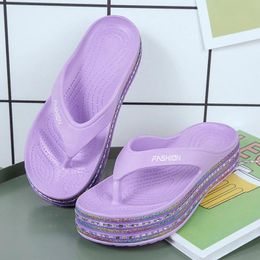 Flops Summer Eva Thick Sole Thong Flip Flops Women Platform Slippers 2022 Rhinestone Outdoor Beach Slides Clip Toe Woman Flat San