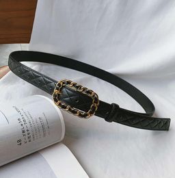 Belts Chain pin button quilted embossed with jeans skirt versatile casual leather belt3948288