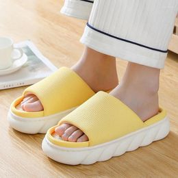 Slippers Flax General Indoor Thick-soled Non-slip Silent Warm Womans Shoes Shoe For Women Fluffy