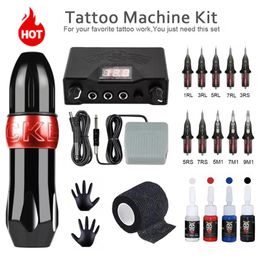 Machine Rotary Tattoo Hine Tattoo Pen Kit Permanent Makeup Tattoo Hine Sets with Cartridges Needles Tattoo Power