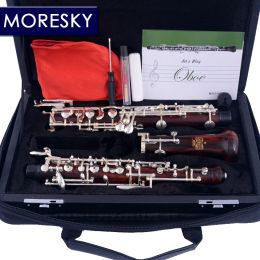 MORESKY Professional C Key Oboe of Redwood Semi/Fully Automatic Cocobolo Wood Style Cupronickel Silver-Plated S8-CO