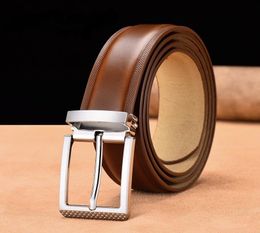 Genuine Leather For Men High Quality Silver Buckle Jeans Belt Casual Belts Business Belt Cowboy Waistband5622464