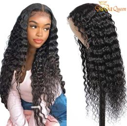 30 Inch Deep Wave Wig 5x5 Lace Closure Human Hair Wigs Pre Plucked Peruvian Remy Hair 4x4 Deep Wave Closure Wig 1501658481