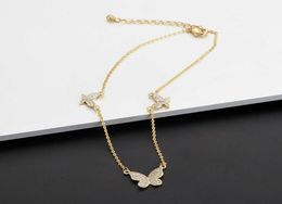 Fashion butterfly element Necklace micro inlaid zircon refined jewelry and trendy clavicle chain9503789