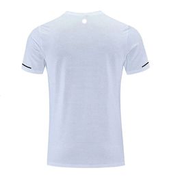 LuLu Men Yoga Outfit Gym T shirt Exercise Fitness Wear Sportwear Trainning Basketball Quick Dry Ice Silk Shirts Outdoor Tops Short Sleeve Elastic Breathable 546