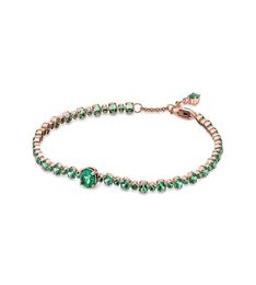 Fine Jewellery Authentic 925 Sterling Silver Bead Fit Charm Bracelets Link Green Sparkling Pave Tennis Safety Chain Pendant DIY beads3748432