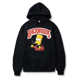 2023 Men's hoodie backwoods cigar Simpson cartoon co branded printed hoodie