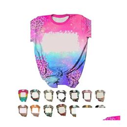 Other Event & Party Supplies Wholesale Sublimation Bleached Shirts Heat Transfer Blank Bleach Shirt Polyester T-Shirts Us Men Women Pa Otdbz